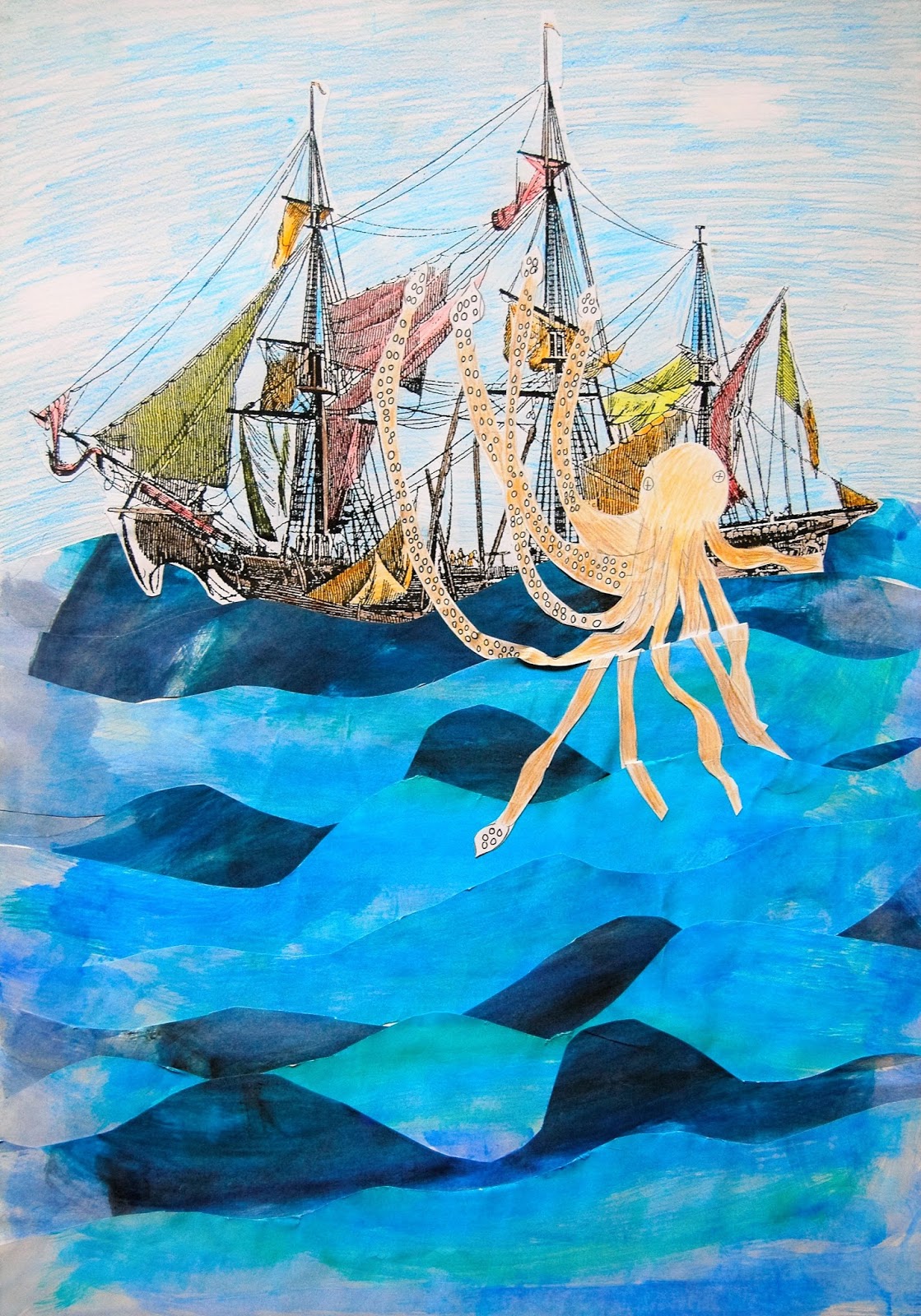 Klexbude Krake greift Schiff an