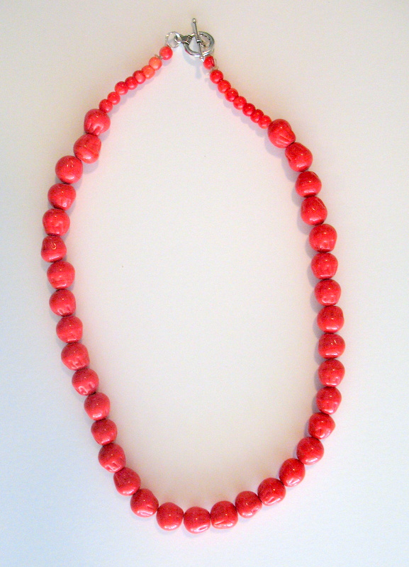 Peach Button Coral Necklaces