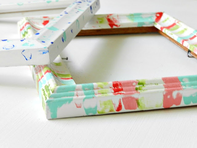 Upcycled messy painted frames