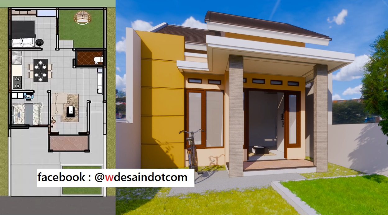 Model Rumah Minimalis 6x12 Dengan Denah dan Anggaran Biaya - DESAIN