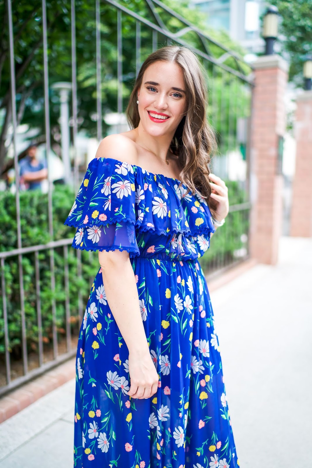 A Stunning Floral Maxi Wearing Clothing For Summer