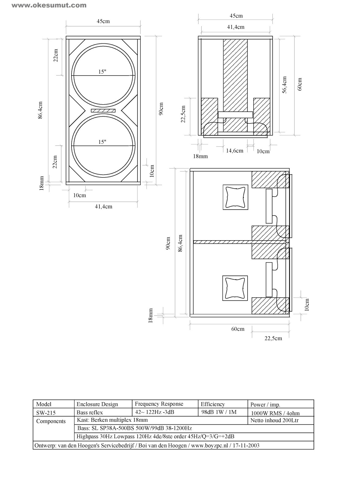 skema box speaker sw 215 bass