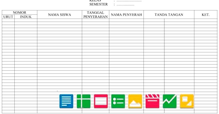 contoh format daftar serah terima raport berkas sekolah apa dormat