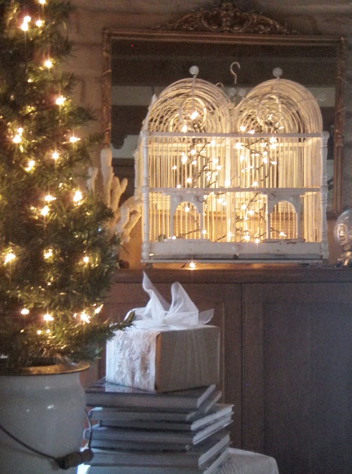 Our Hopeful Home Christmas Decorating with Vintage Birdcages