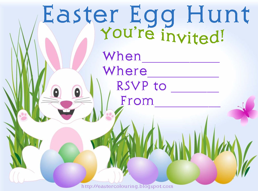 EASTER COLOURING EASTER EGG HUNT INVITATIONS FILL IN THE BLANKS EASTER COLOURING EASTER EGG HUNT INVITATIONS FILL IN THE BLANKS