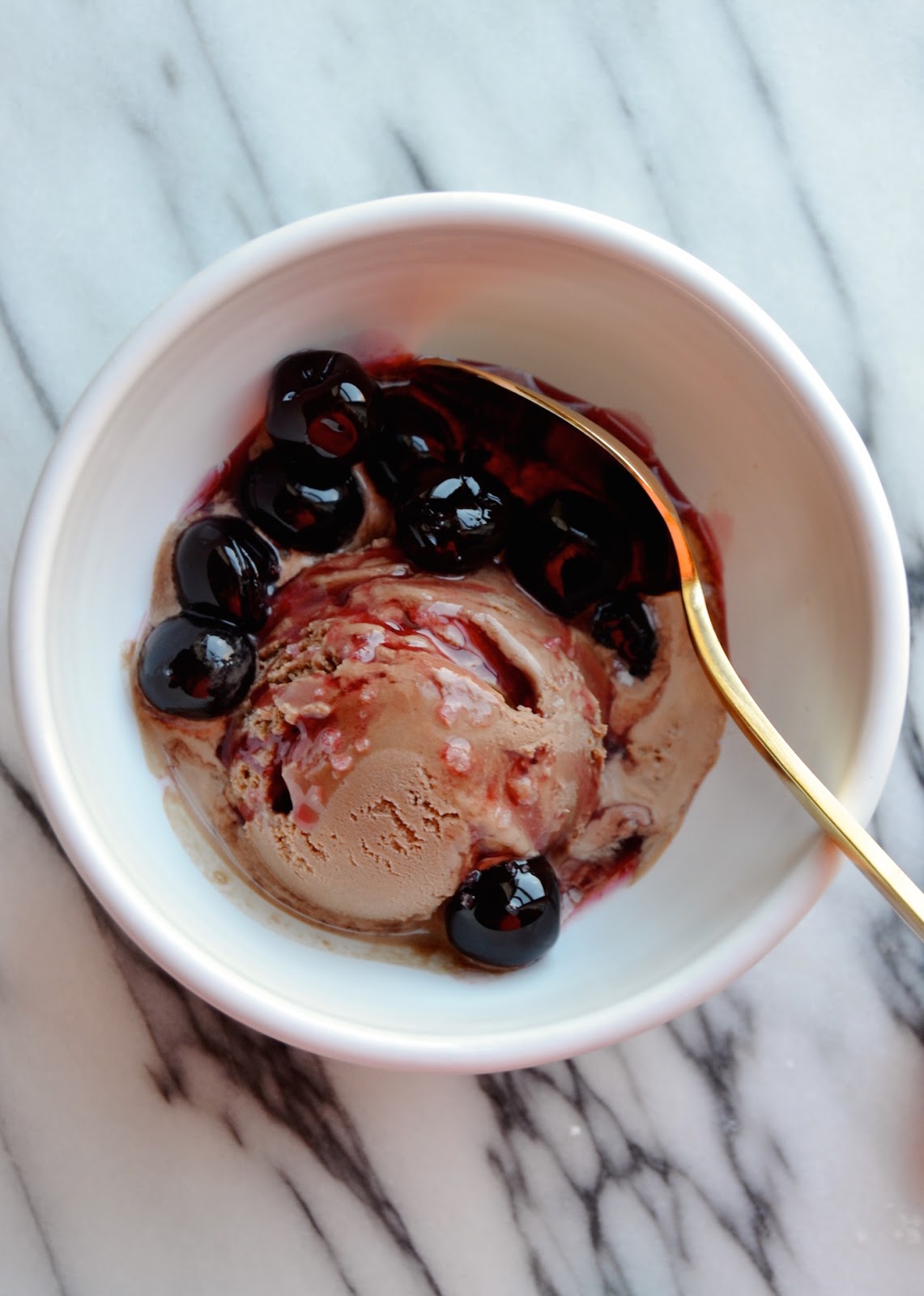 Chocolate Ice Cream with Italian Cherries Always Order Dessert