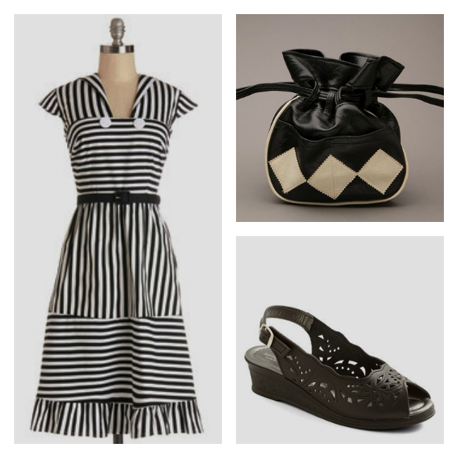 how to wear black and white vintage style