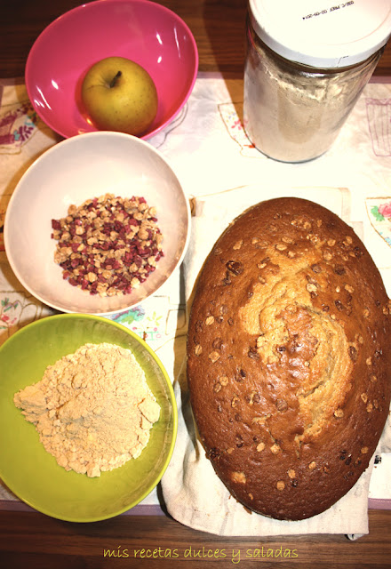  bizcocho de gofio, manzana y crunchies 