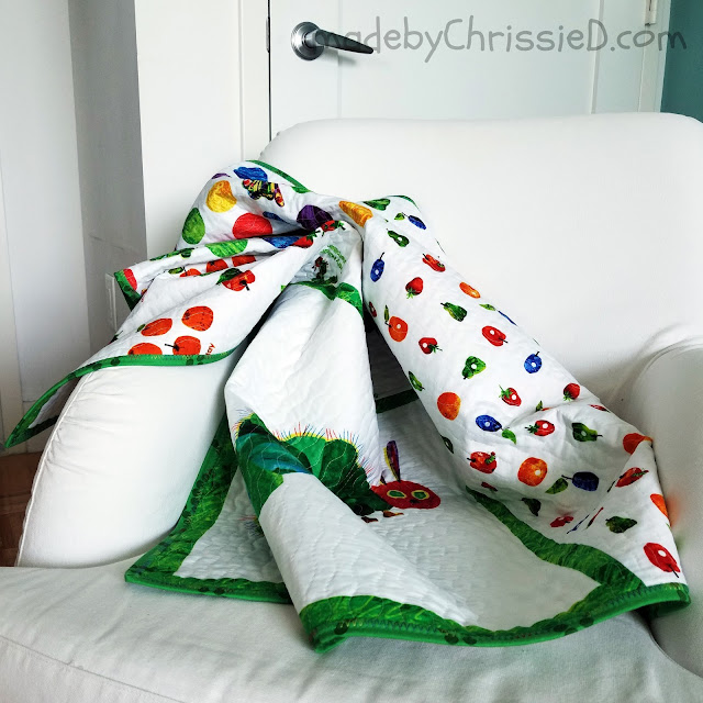 Making a child's quilt based on The Very Hungry Caterpillar book by Chris Dodsley @madebyChrissieD.com