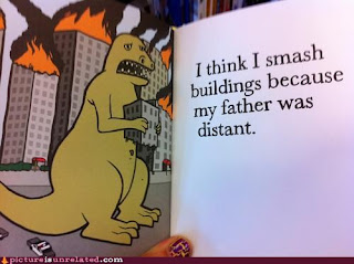 funny godzilla cartoon burning buildings psychology