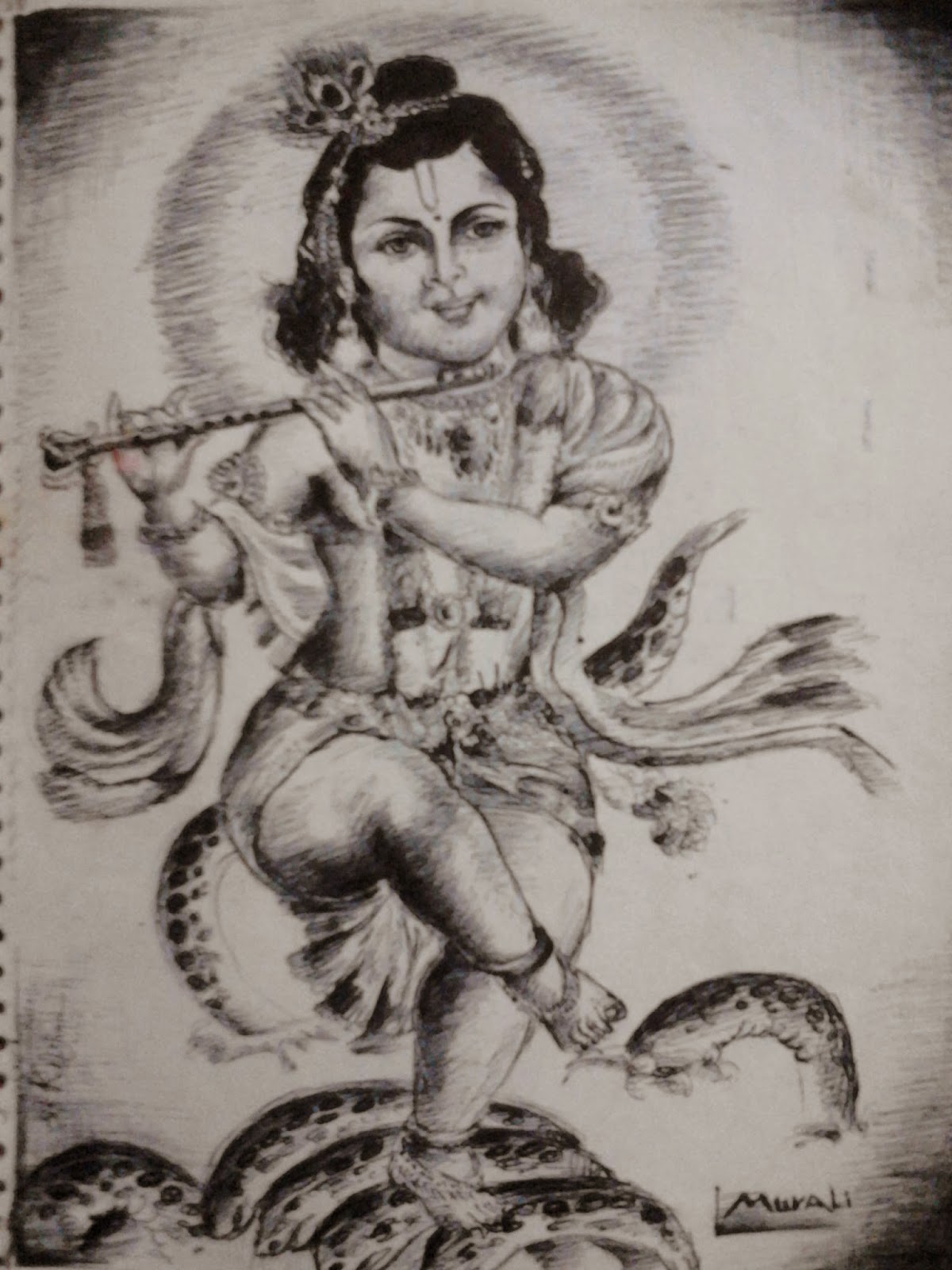 My Pencil Sketches Lord Krishna