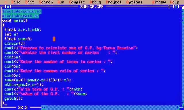 C++ Programming: Sum of G.P