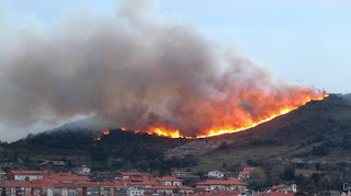 Incendio en Sopelana (Sopela), en 2015.