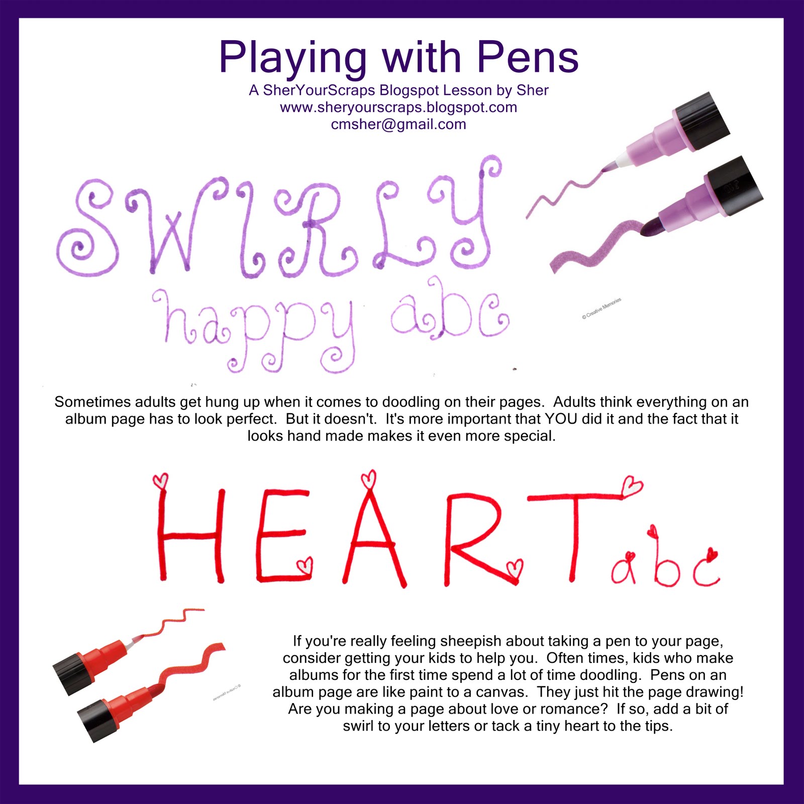 Sher Your Scraps Playing with Pens 4Part Handout