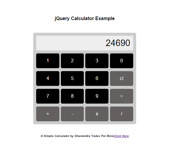 Creating A Simple Calculator with jQuery With CSS Programming With Basics