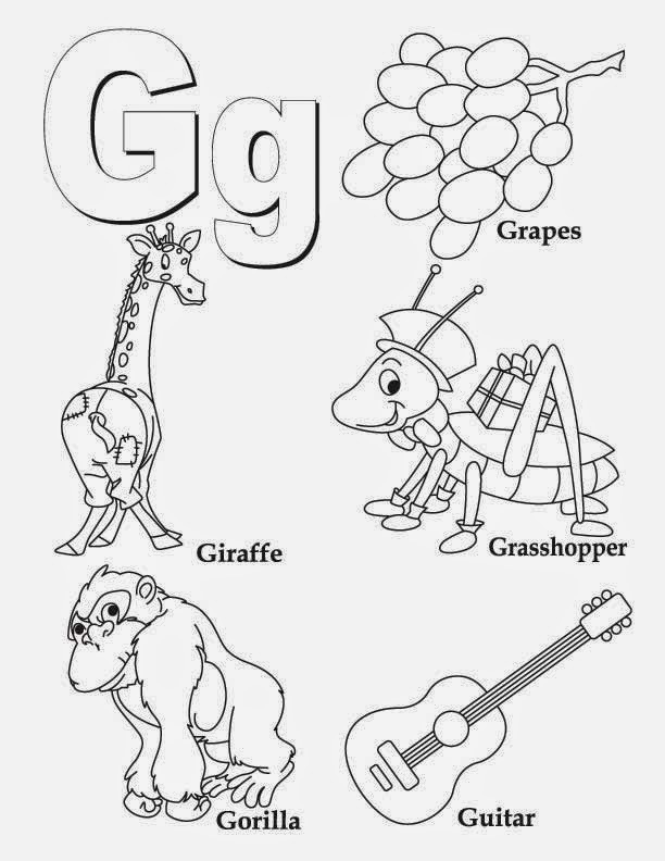 Kids Page: Alphabet Letter G Worksheet | Printable Coloring Worksheets