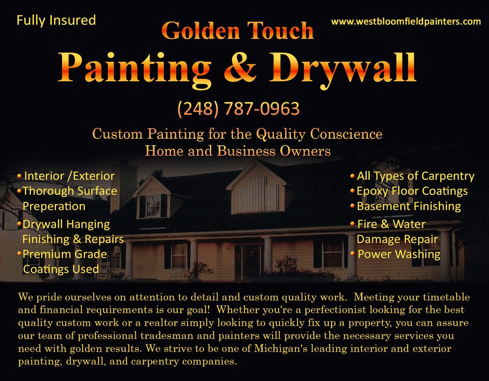One of Oakland Counties most prestigious painting company