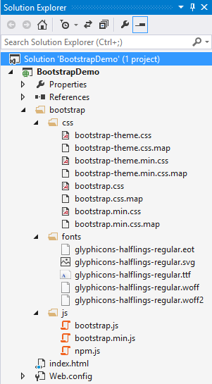 bootstrap 3 folder structure