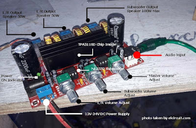 TPA3116 Class-D 2.1 Power Amplifier (2*50W + 1*100W Subwoofer