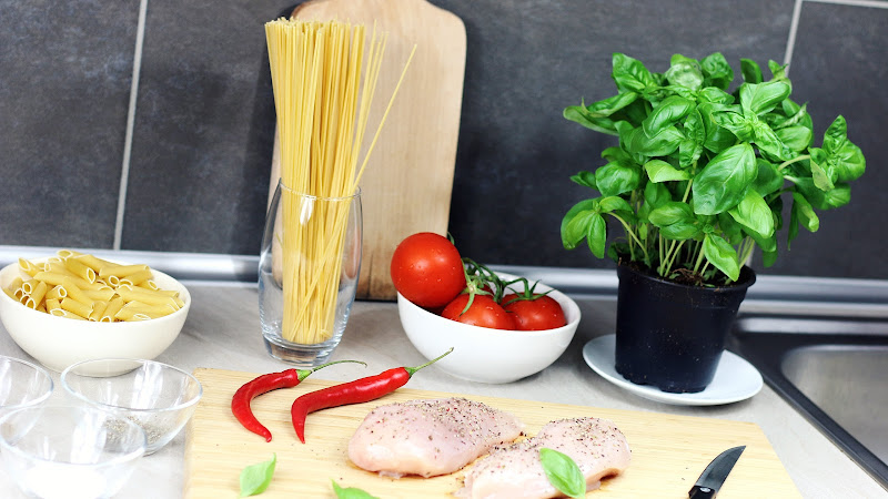 Preparing Food in Kitchen
