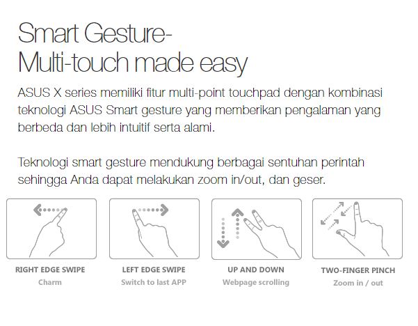 gesture multi touch asus x555