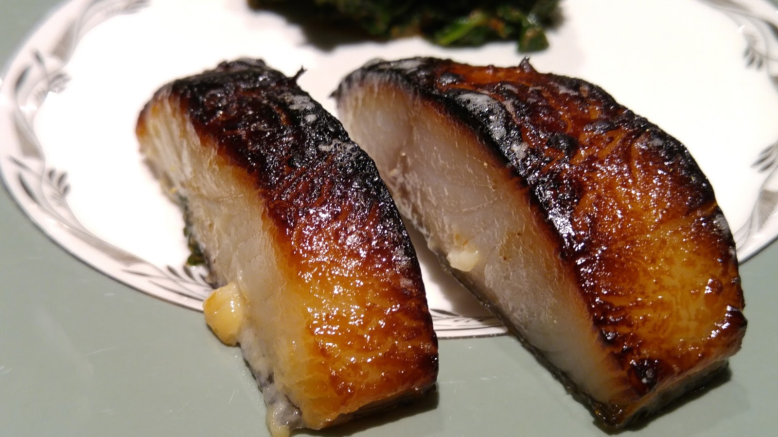 Honey on a razor blade Black Cod marinated in Sake Kasu