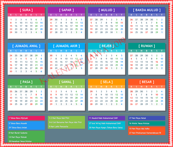 Kalender Tahun 2012 Lengkap Dengan Penanggalan Jawa