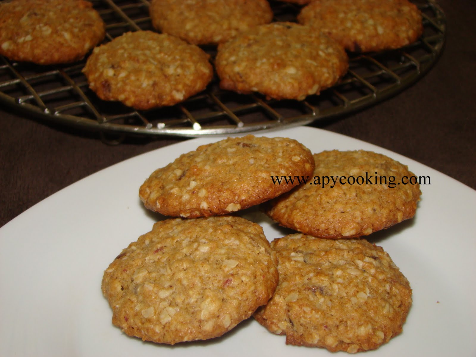 Apy Cooking Eggless Oats Dates Cookies with a Soft Chewy Interior