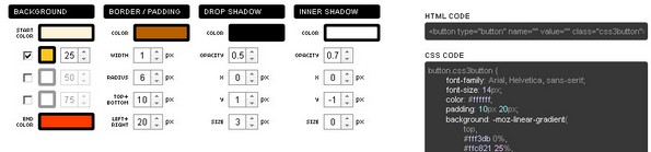 Generate CSS3 code for buttons