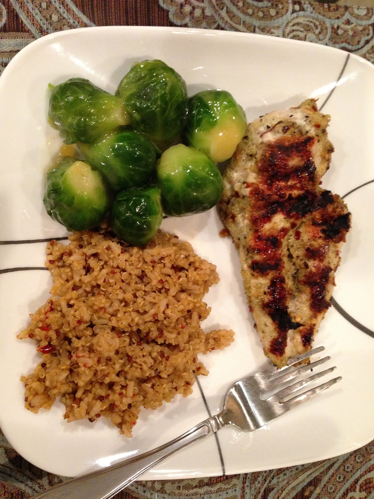 Step into my Kitchen Grilled Chicken with Brussels Sprouts & Brown