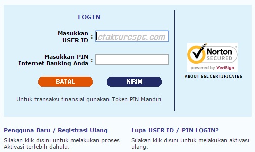 Login internet banking mandiri