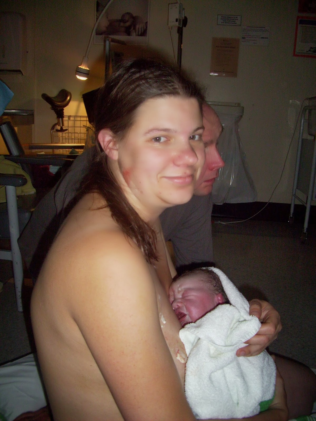 Just having given birth, two years ago.