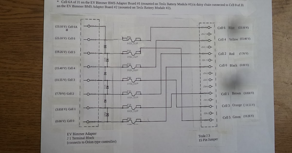 William's EV Bimmer 325i Tesla Battery Interface Wiring Diagrams