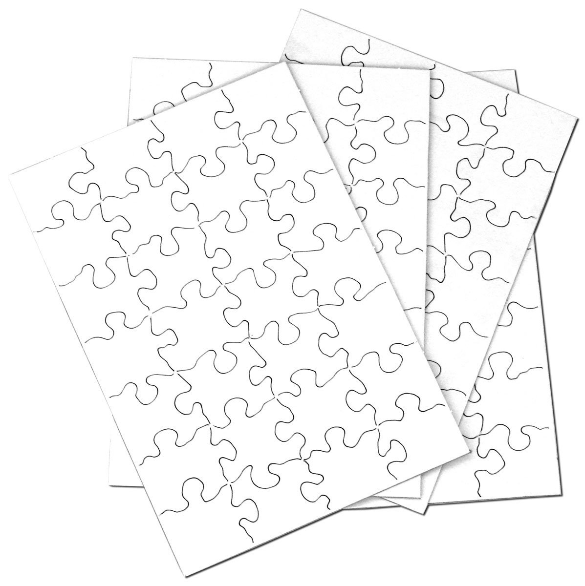 4 x 4 Inovart Lil' Ones 4-Piece Blank Puzzle 50 Puzzles Per Package White 