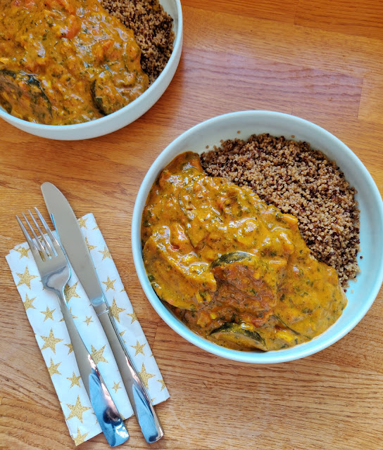 Roasted Aubergine & Spinach Curry