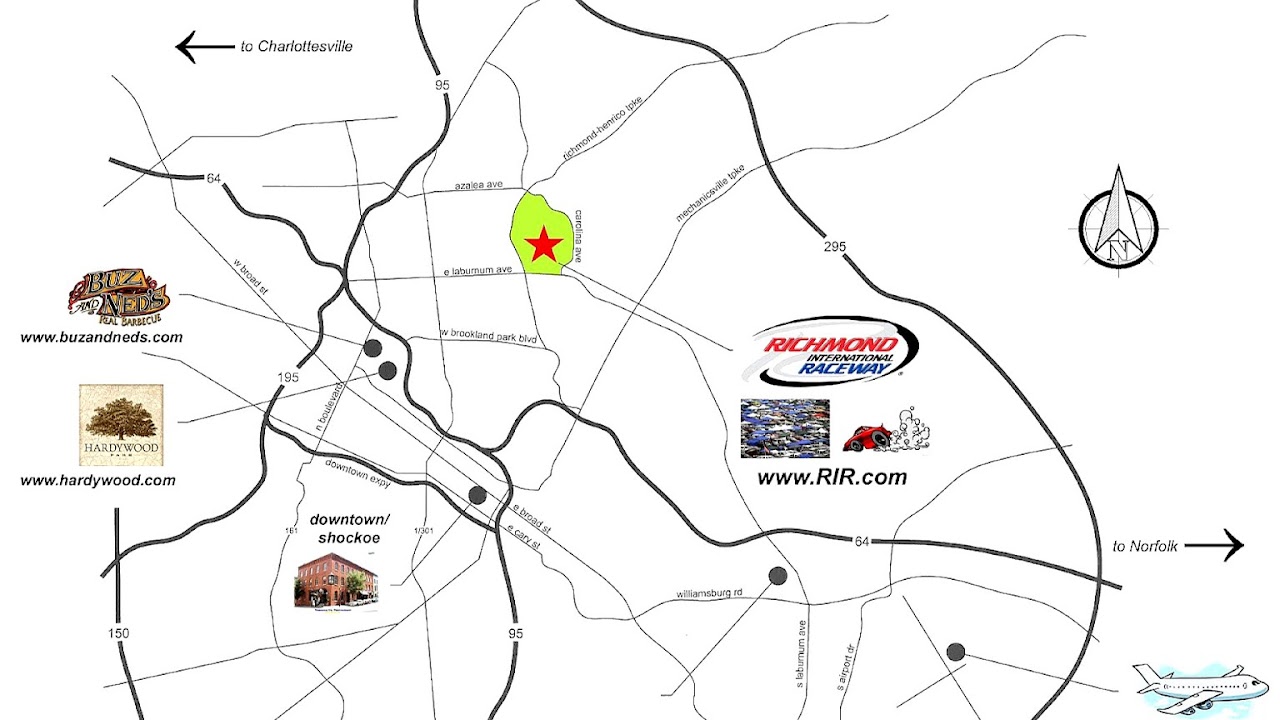 Richmond International Airport Map Trip to Airport