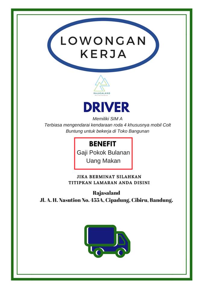 Lowongan Kerja Driver Rajasaland Bandung Lowongan Kerja Terbaru Indonesia 2021