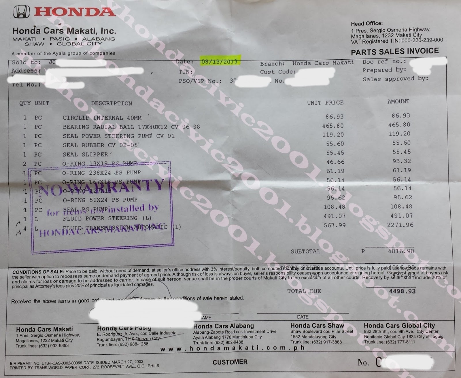 My Honda Civic 2001