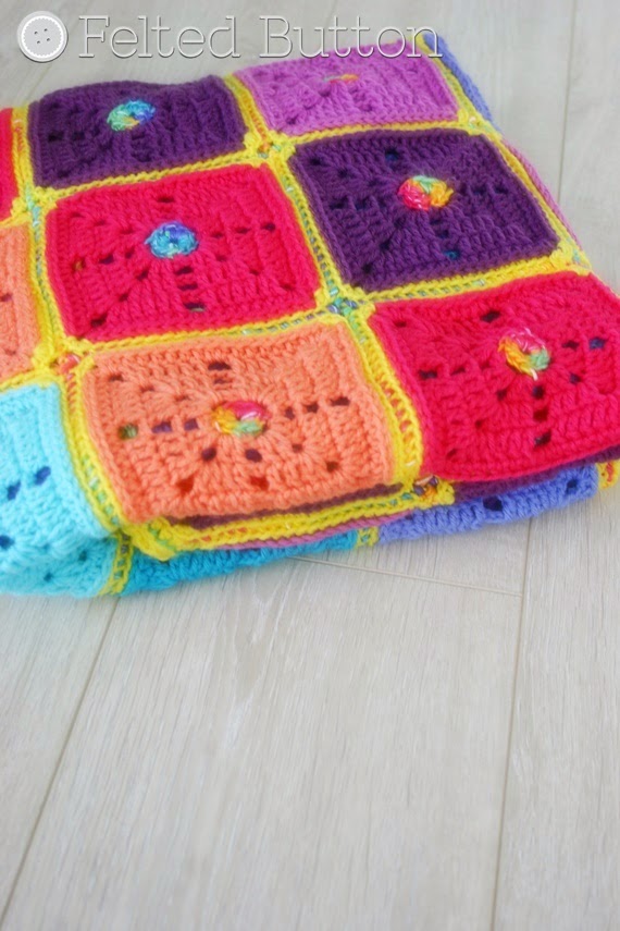 Squarilicious Blanket crochet pattern by Susan Carlson of Felted Button