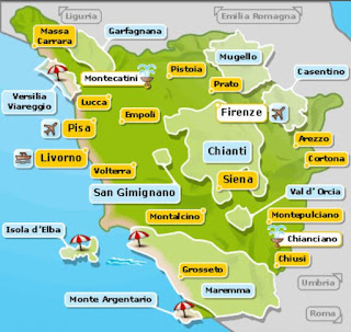 Mapa de la Toscana. Mapa de la Toscana.