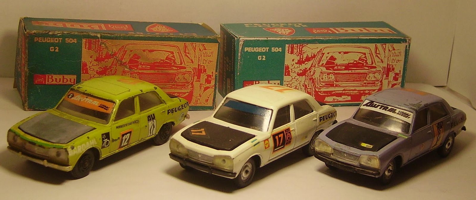 Buby 1031 Peugeot 504 G2 Rallye Pablo Mayorca – Miniature 1/32, Zamak, Rare En Boîte