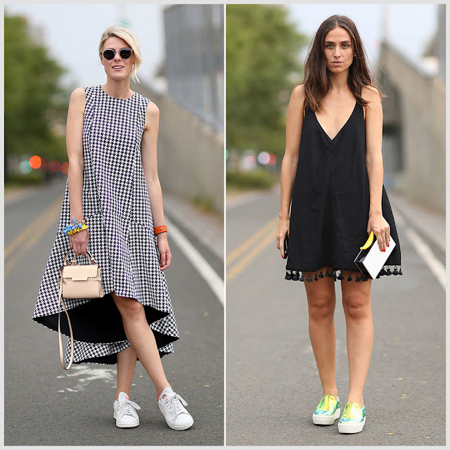 How to Wear Sneakers with Dresses