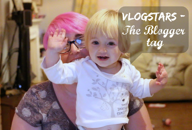 #vlogstars the blogger tag - header image mother and waving baby