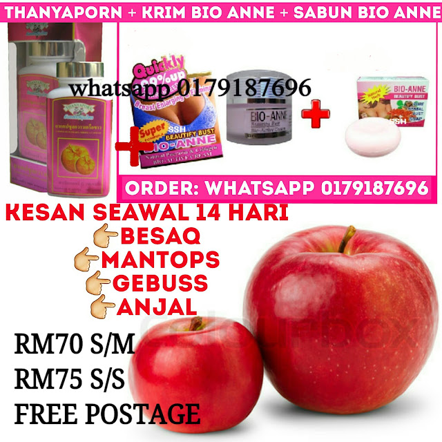 ♦️♦️♦️♦️♦️♦️♦️♦️♦️♦️♦️♦️♦️ PUAS HATI TAK DENGAN SIZE SEKARANG??? FIRM MACAM 5 TAHUN LEPAS TAK??? ♦️♦️♦️♦️♦️♦️♦️♦️♦️♦️♦️♦️♦️ . 〽️Kalau jawapannya TAK rasanya kita kena ambil tindakan yang pantas tau yunk... . 〽️Jangan sampai SUAMI TEGUR. . 〽️Jangan sampai kita MALU bila bersama dengan pasangan. . 〽️Payudara kita ni ASET TERPENTING yang kita perlu jaga dari awal. . 💠💠💠💠💠💠💠💠💠💠💠💠💠💠 . . . 🌟🌟🌟🌟BUNDLE & SAVE !!!🌟🌟🌟🌟 . Set penjagaan payudara lengkap. Sesuai bagi wanita yang mahukan penjagaan dari luaran. . 🎀 Thanyaporn Breast Enlargement Capsule 🎀 Bio Anne Breast Soap 🎀 Bio Anne Breast Cream 🔻🔻🔻🔻🔻🔻🔻🔻🔻🔻🔻 ::::::::::::::: RM 70 S/M..RM75 S/S..FREE POSTAGE ! :::::::::::::: 🔺🔺🔺🔺🔺🔺🔺🔺🔺🔺🔺 . . . ❤️❤️❤️TAWARAN TERHAD ❤️❤️❤️ WHATSAPP 0179187696 #sayajual #produkkecantikan #payudara #payudaramontok #pembesarpayudara #sayajualprodukkecantikan #thanyaporn #pilpayudara #bioanne