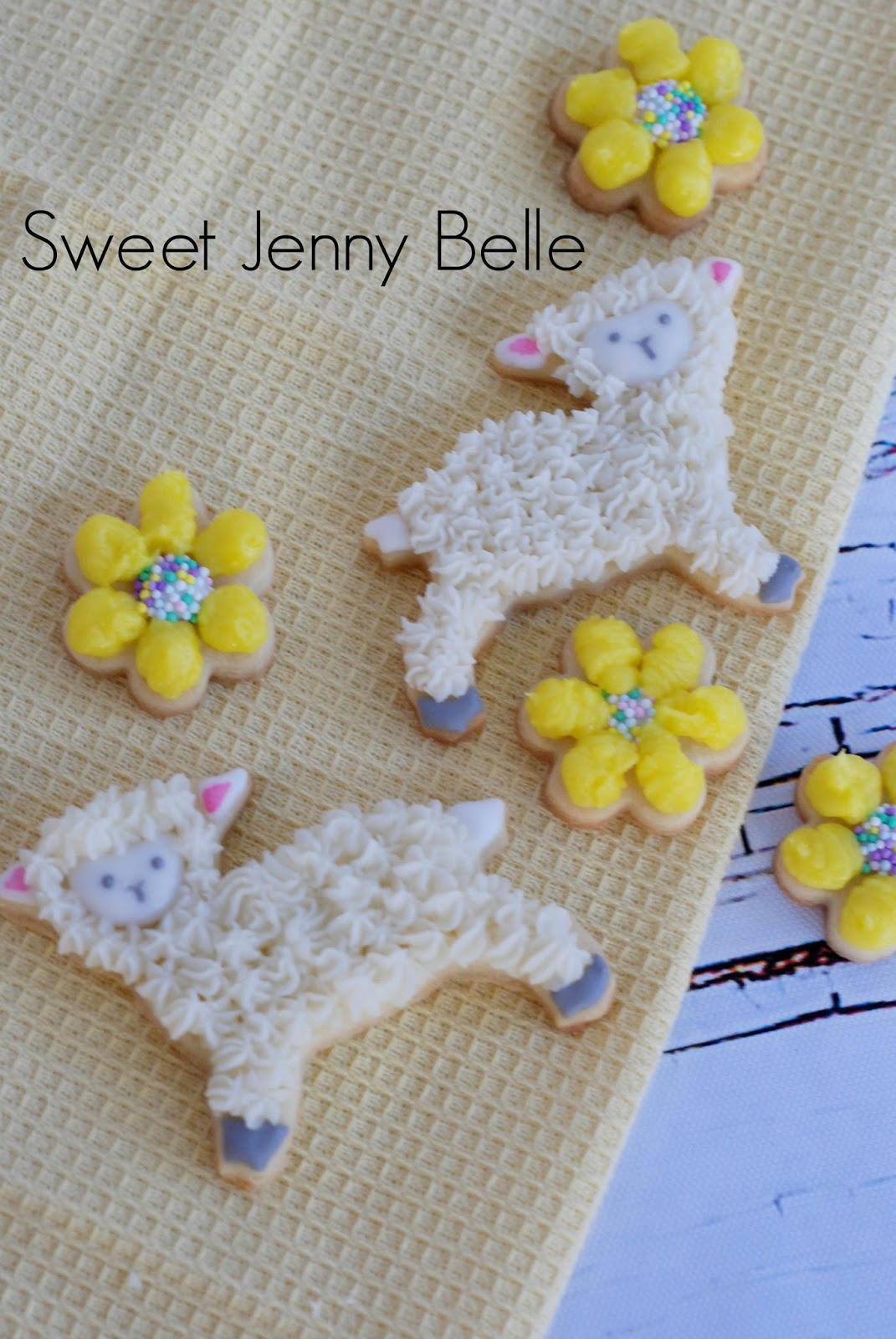 Easter Lamb Buttercream Cookies Sweet Jenny Belle easy sugar cookie