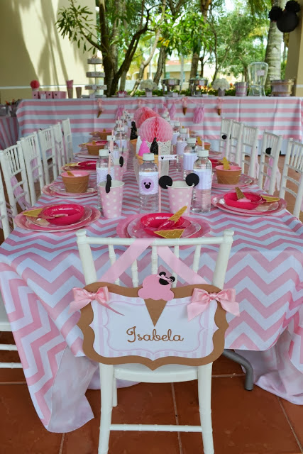 Minnie Mouse Ice Cream Shop Birthday Party tableware