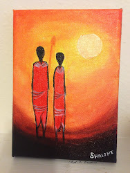 painting african abstract sunset paintings acrylic