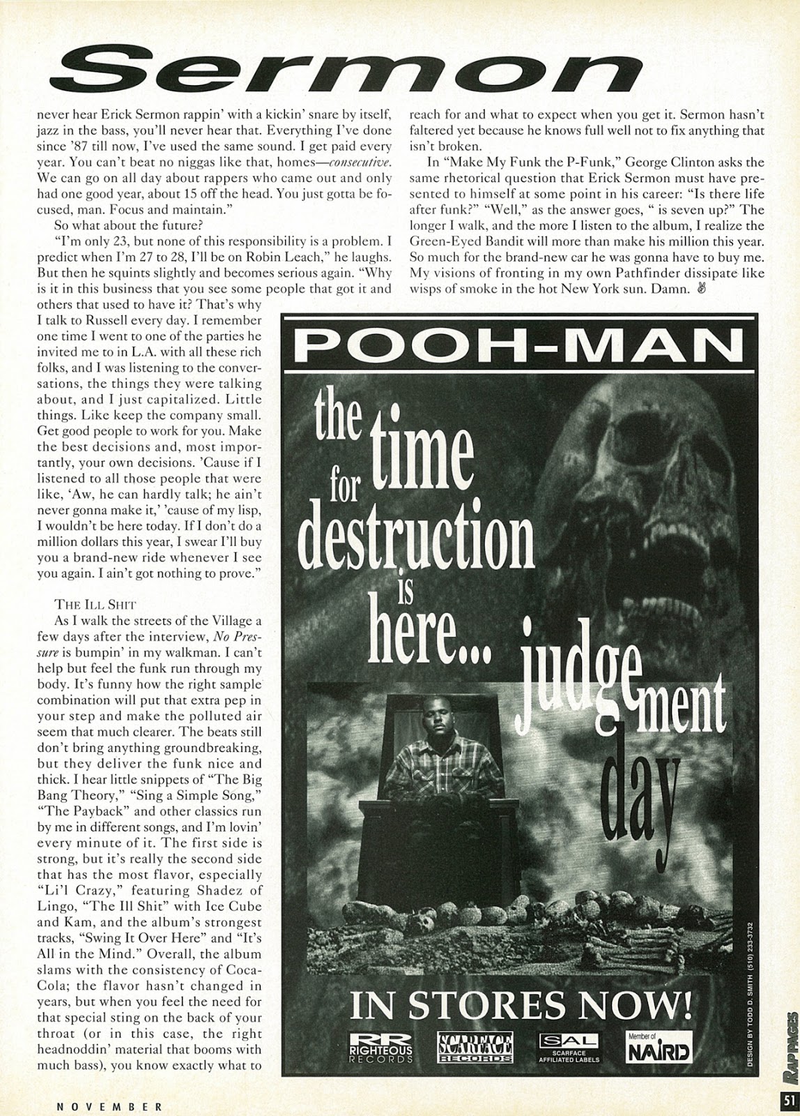 HipHop-TheGoldenEra: Erick Sermon in Rap Pages Magazine - November 1993
