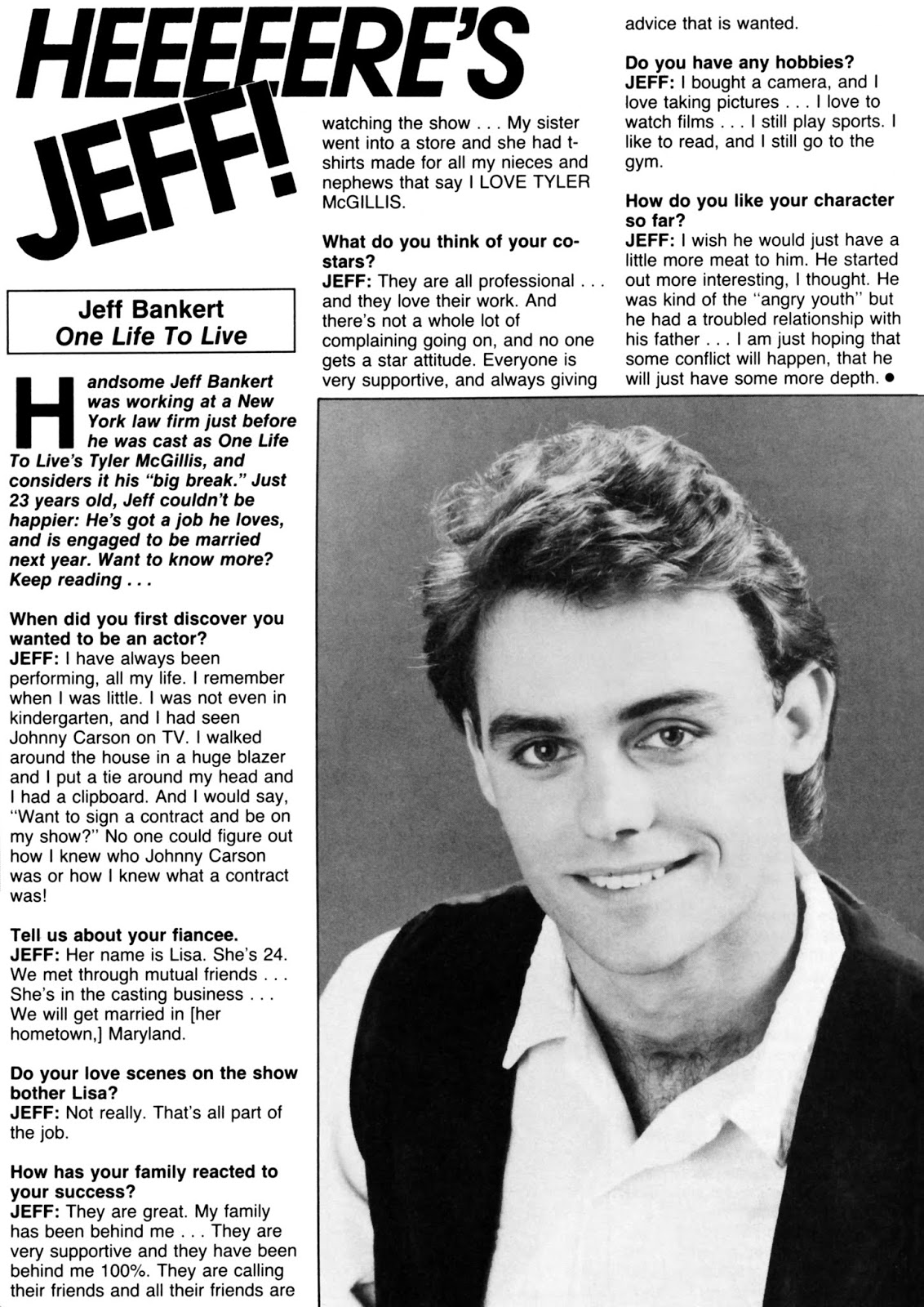 One Life To Live Heeeeere's Jeff! Jeff Bankert