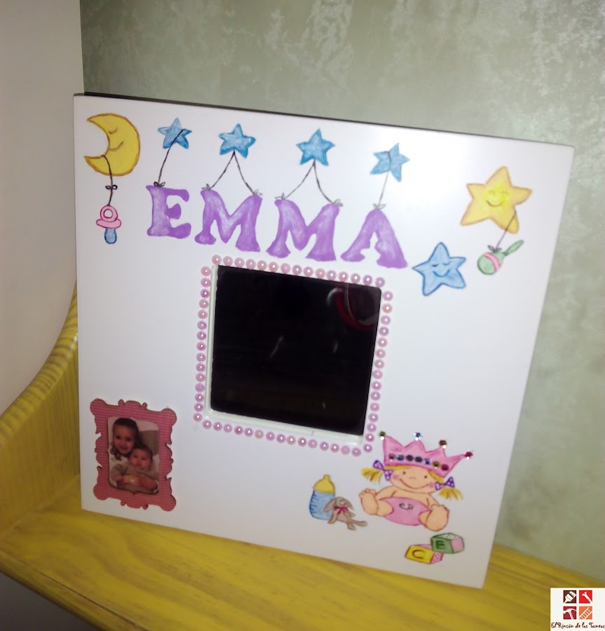 Espejo malma pintado a mano